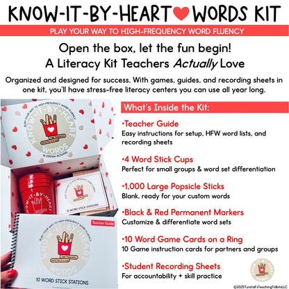 Know-It-By-Heart Word Sticks | Hands-On High Frequency Word & Phonics Games