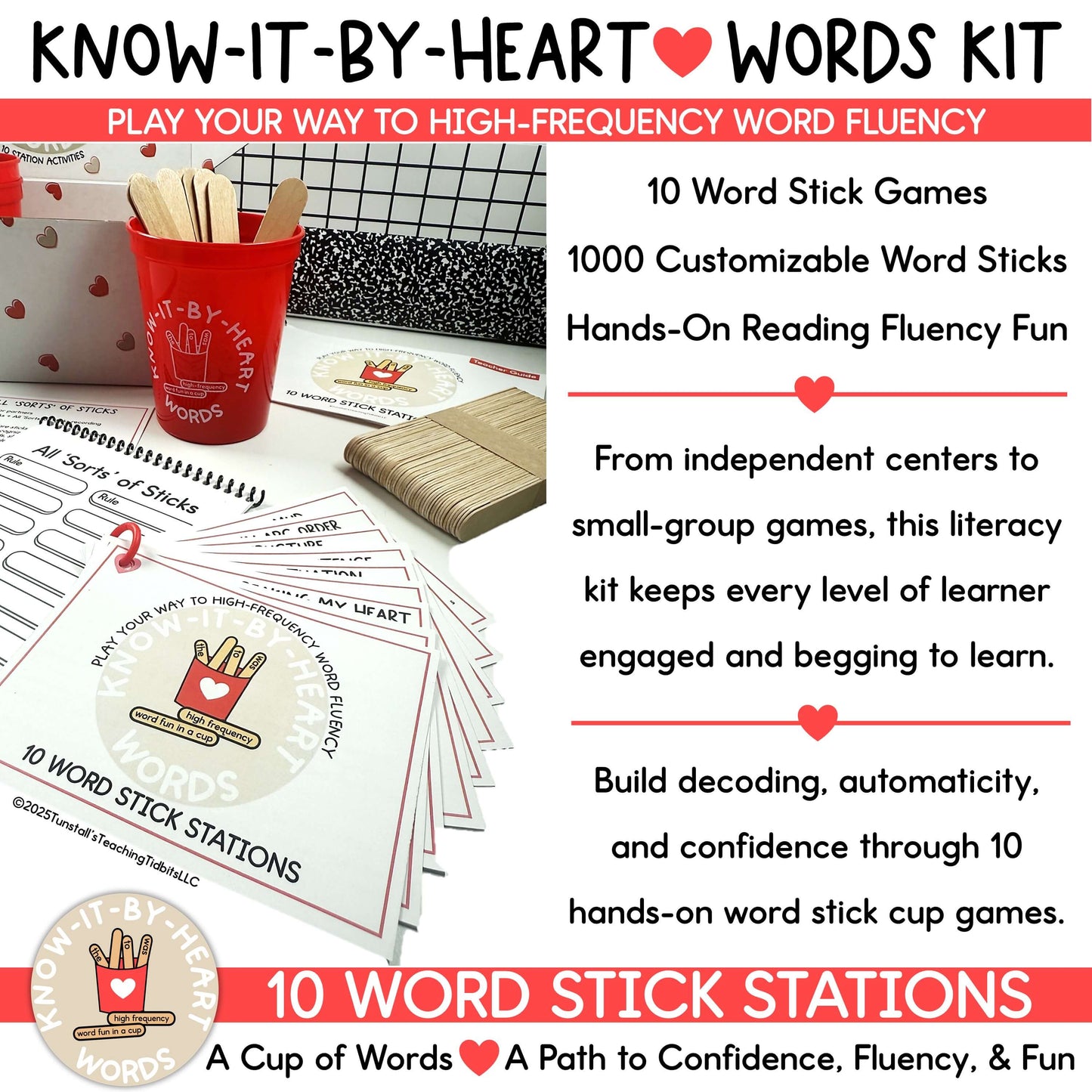 Know-It-By-Heart Word Sticks | Hands-On High Frequency Word & Phonics Games