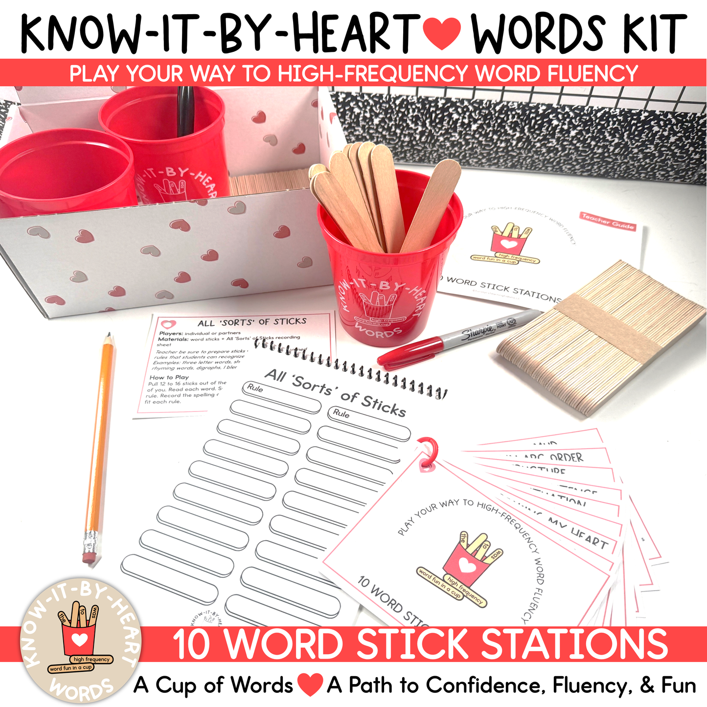 Know-It-By-Heart Word Sticks | Hands-On High Frequency Word & Phonics Games